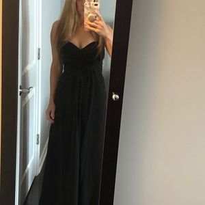 Black Strapless Chiffon Dress